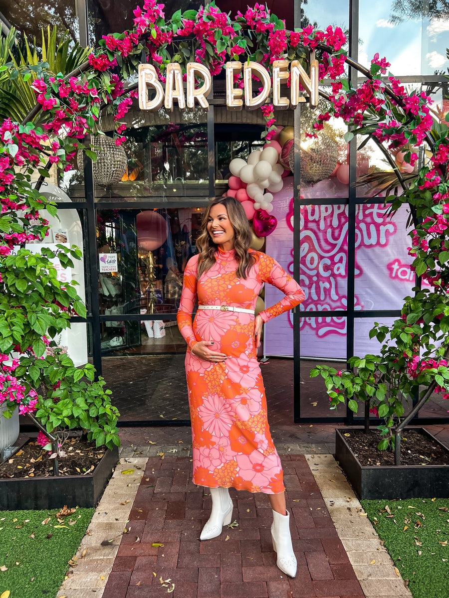 Show Me Your Mumu Orange and Pink Lined Dress- Size S (sold out