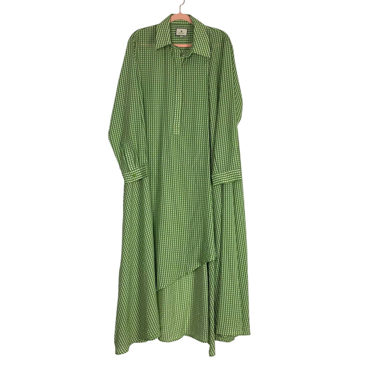 Tuckernuck Green Printed Hi/Low Asymmetrical Hem Dress- Size XXXL – The Saved Collection