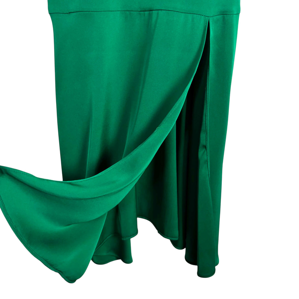 intermix green dress Doss Ruched Lame' Maxi Dress