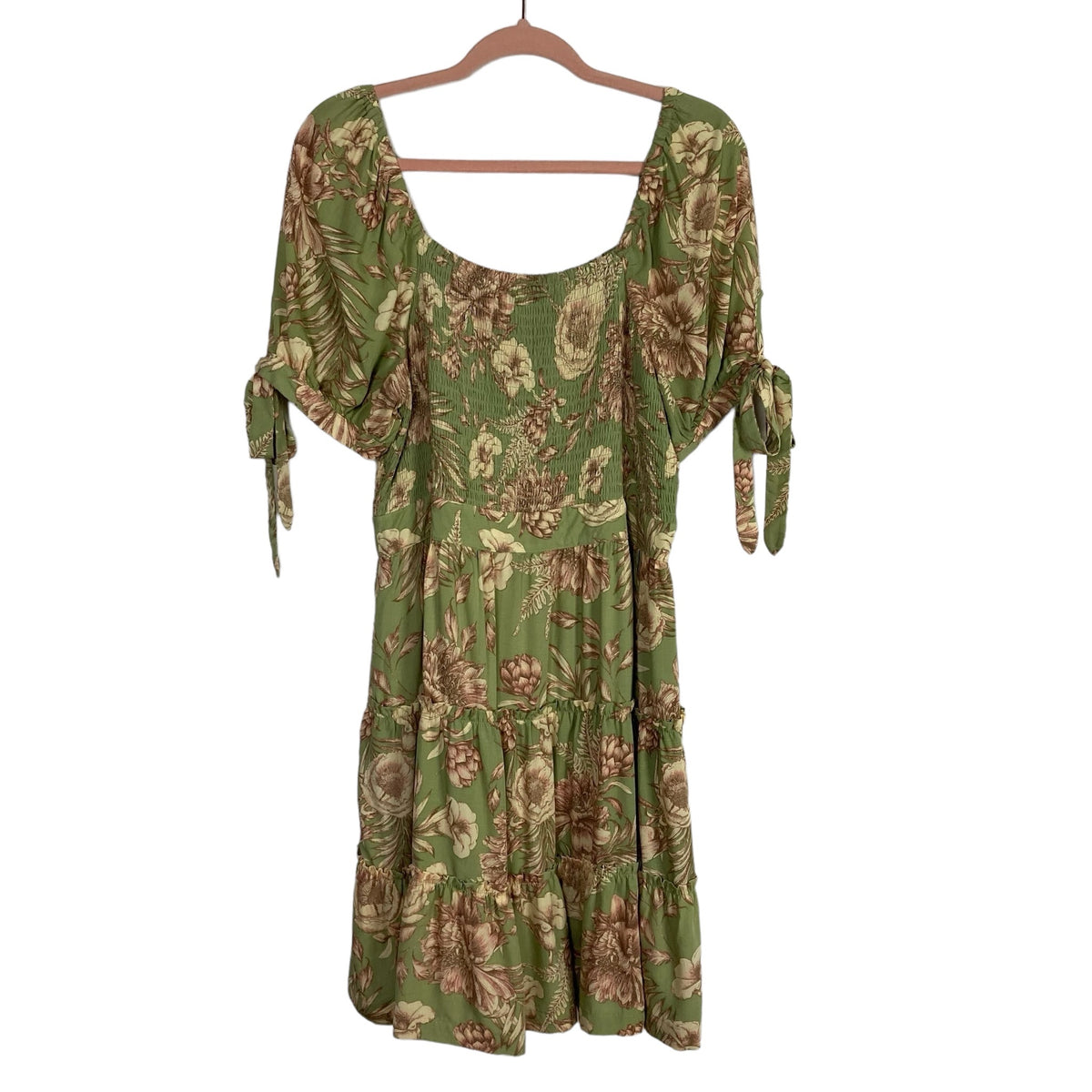 Agua Bendita x Target Green Floral Smocked Bodice Tie Sleeve Dress- Si –  The Saved Collection