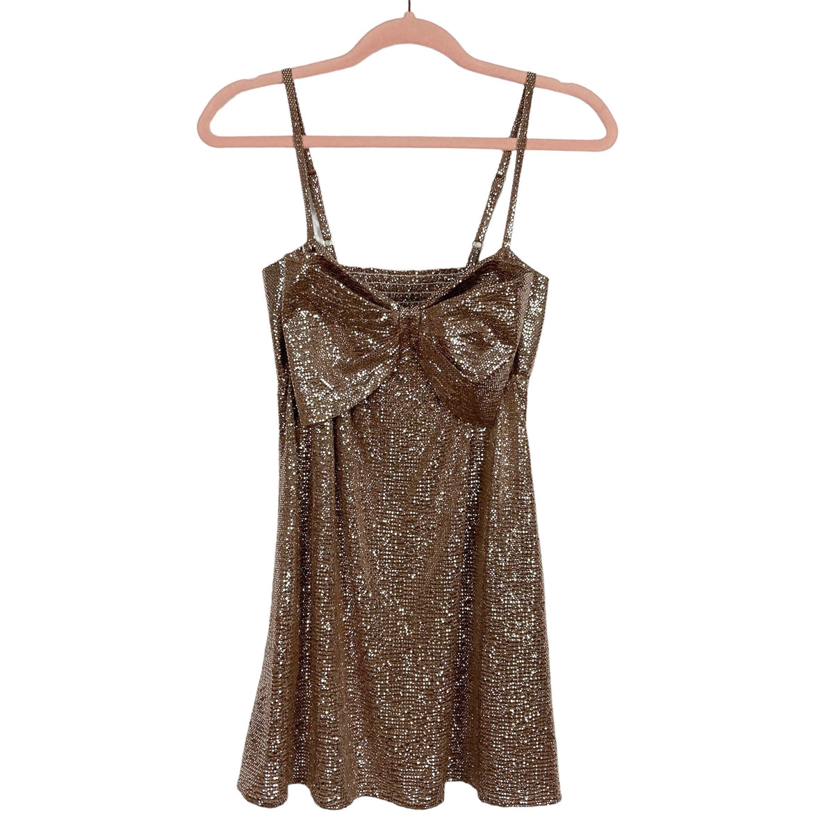 Show Me Your Mumu Gold Sequin Front Bow Mini Dress- Size S (sold out o –  The Saved Collection