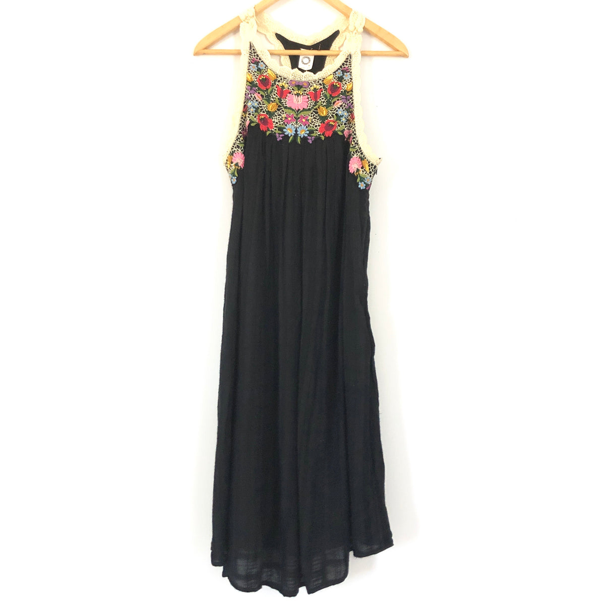 Anthropologie Black Embroidered Racerback Dress By Akemi + Kin- Size S –  The Saved Collection