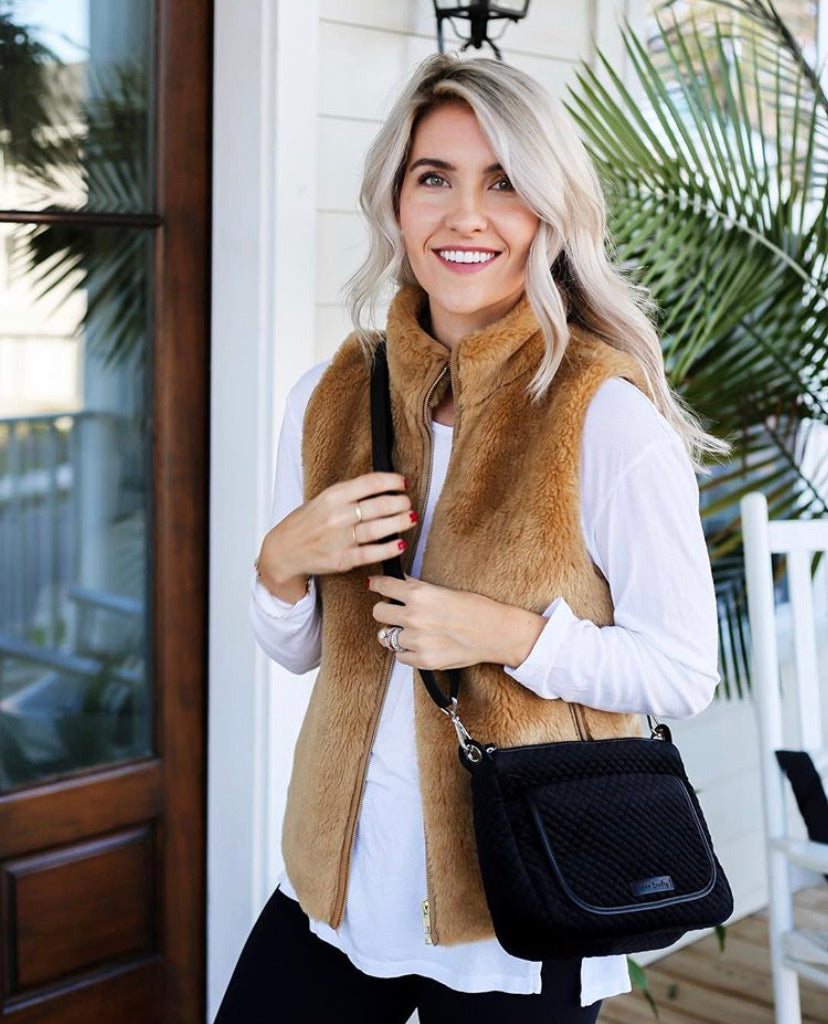 Tan faux hot sale fur vest