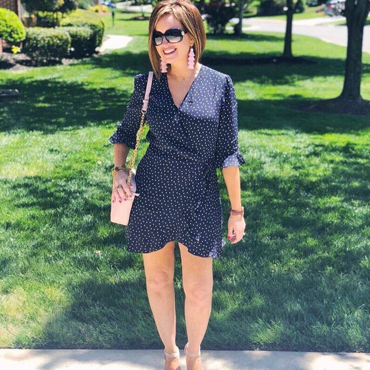 LOFT Polka Dot Faux Wrap Romper- Size 4 – The Saved Collection