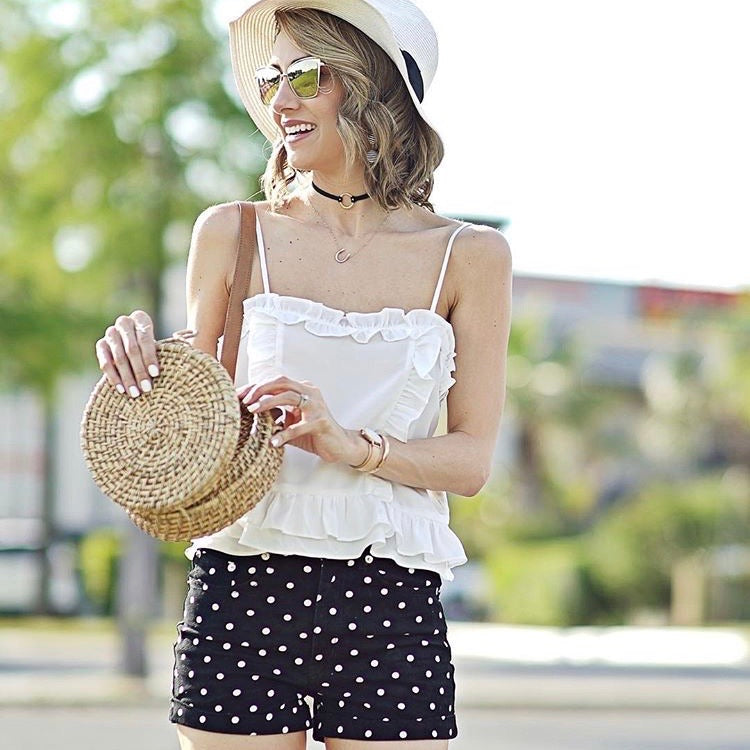 Forever 21 Blue Polka Dot Shorts- Size S – The Saved Collection