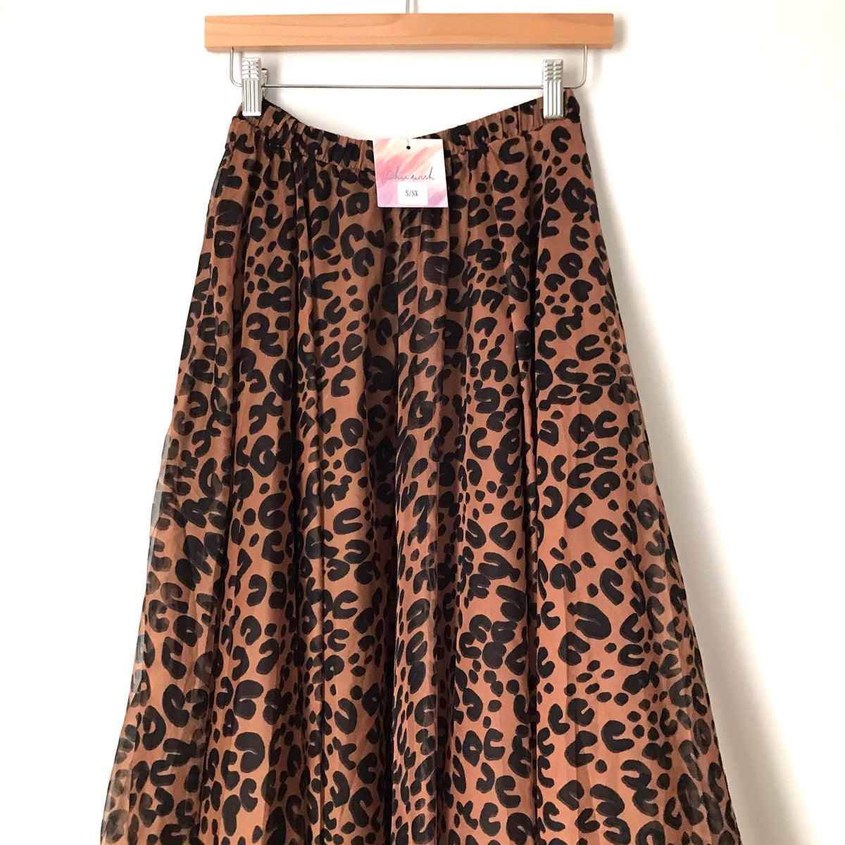 Chicwish Xs /S Brown Leopard Print Maxi Skirt