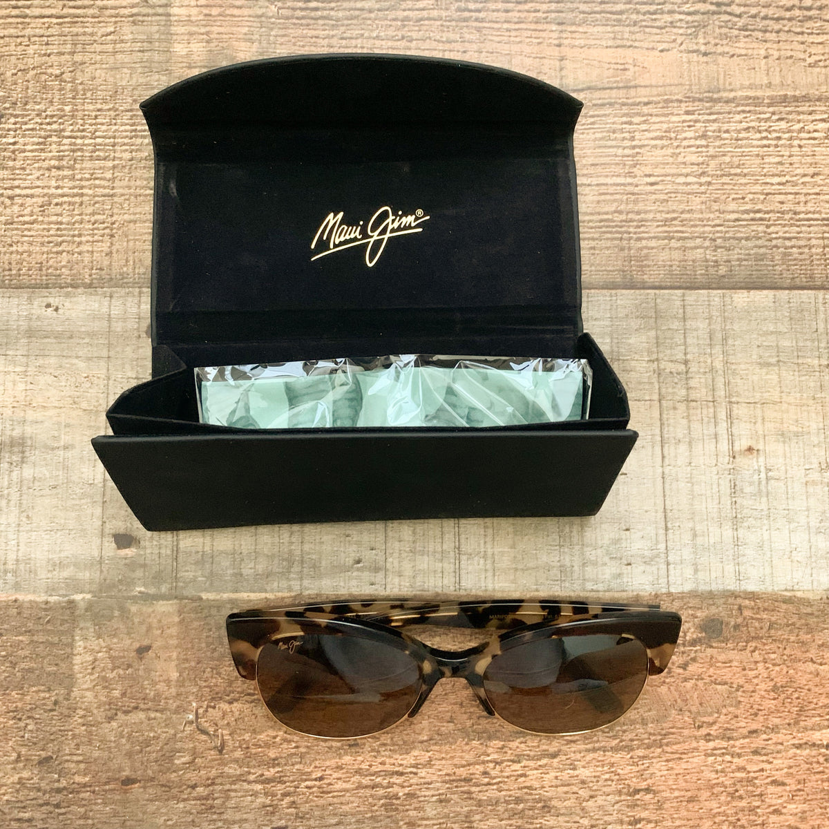 Maui Jim Tortoise with Gold Mariposa Polarized Sunglasses 