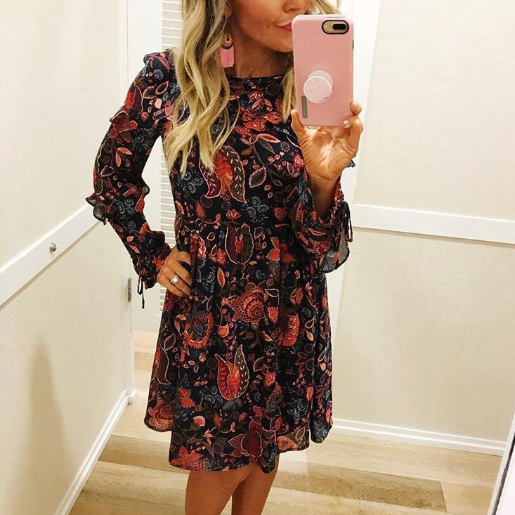 LOFT Pink Floral Long Sleeve Dress- Size 0 LOFT Pink Floral Long Sleeve Dress- Size 0