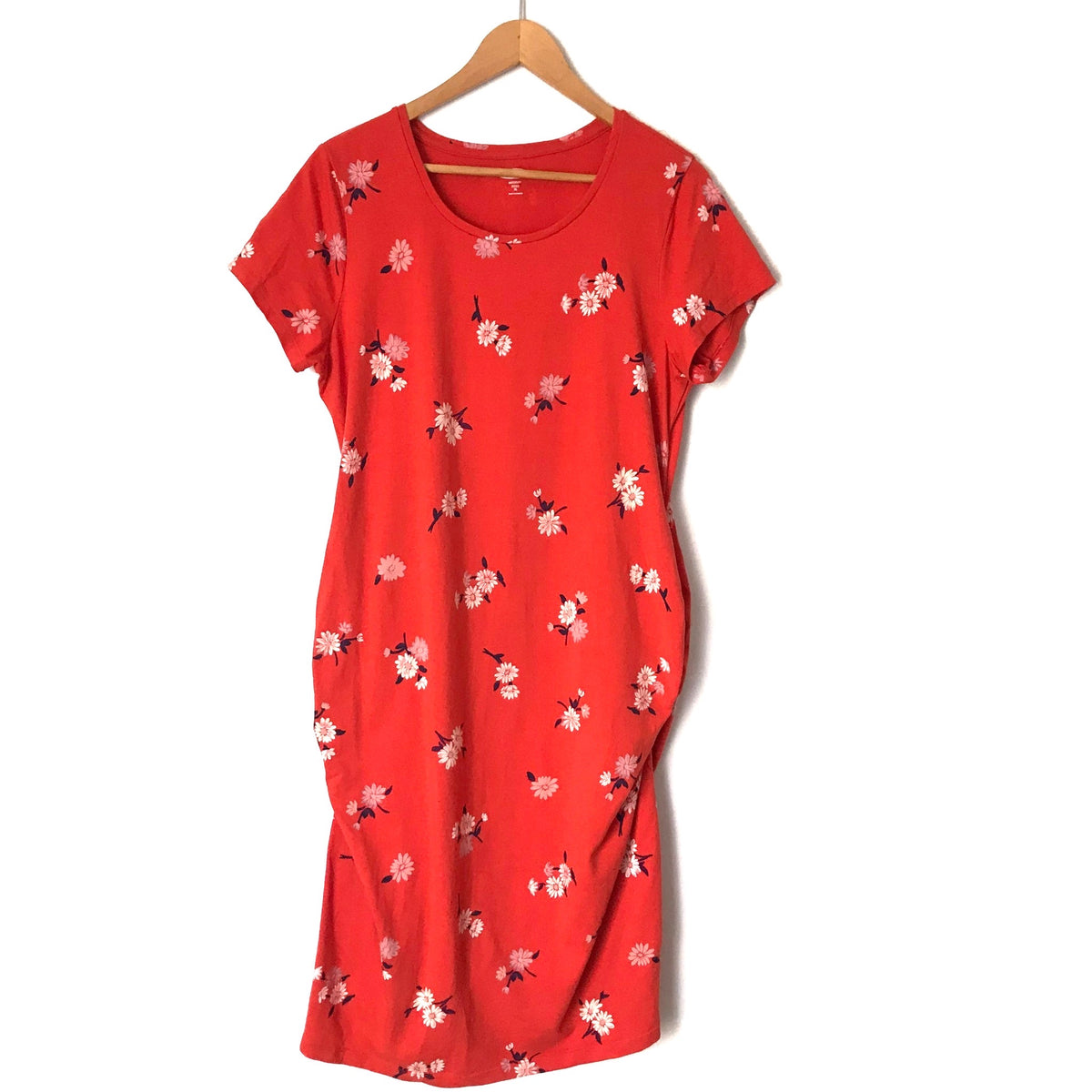 white christmas dresses Old Navy Orange Floral Print Maternity Dress-Size XL – The Saved Collection