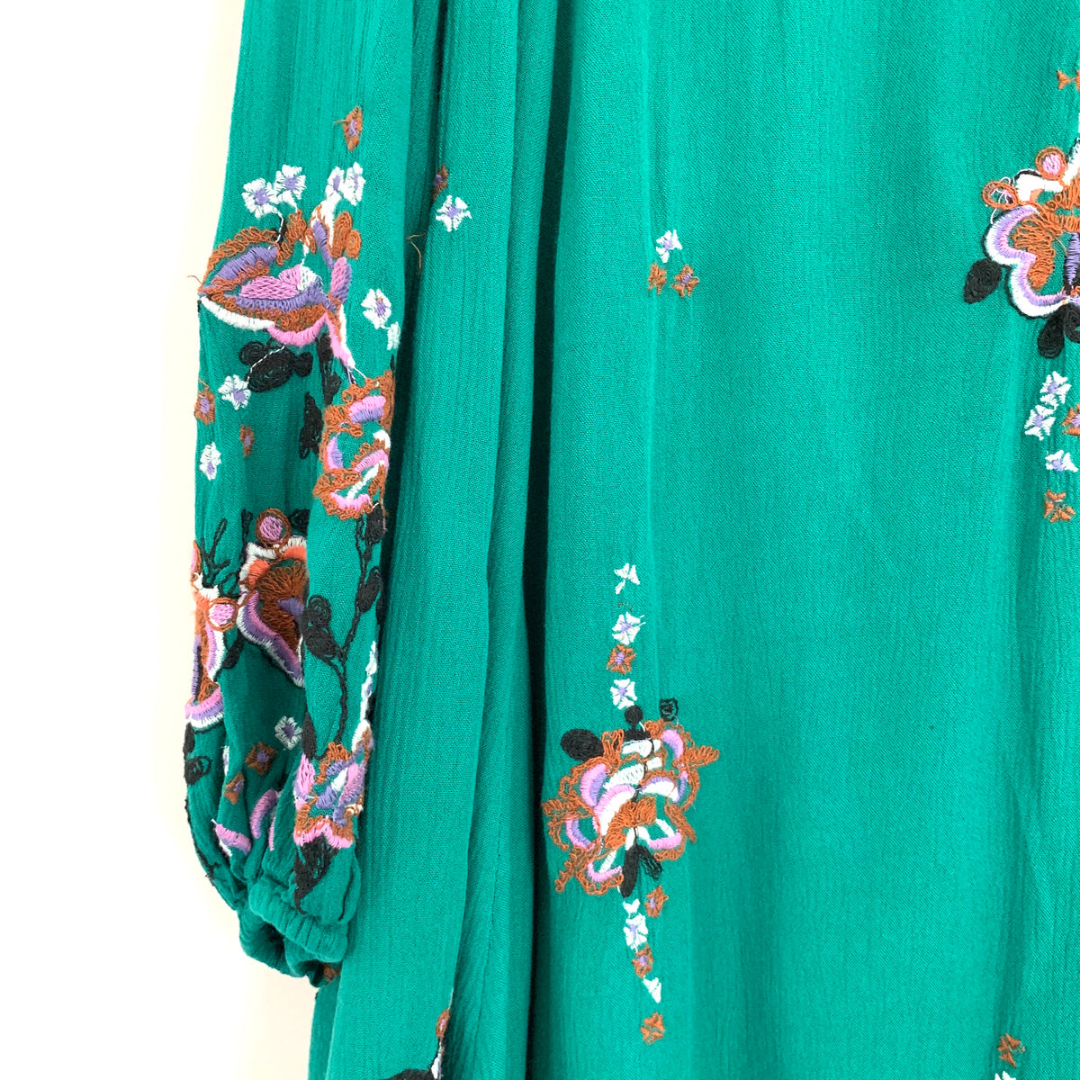 Free People Embroidered Oxford Bubble Sleeve Dress- Size S (see notes) –  The Saved Collection