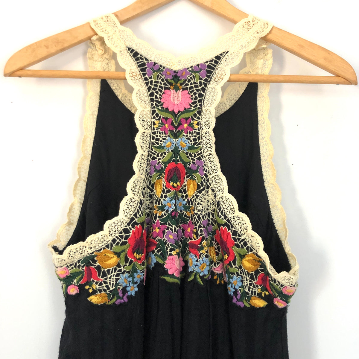 Anthropologie Black Embroidered Racerback Dress By Akemi + Kin- Size S – The Saved Collection