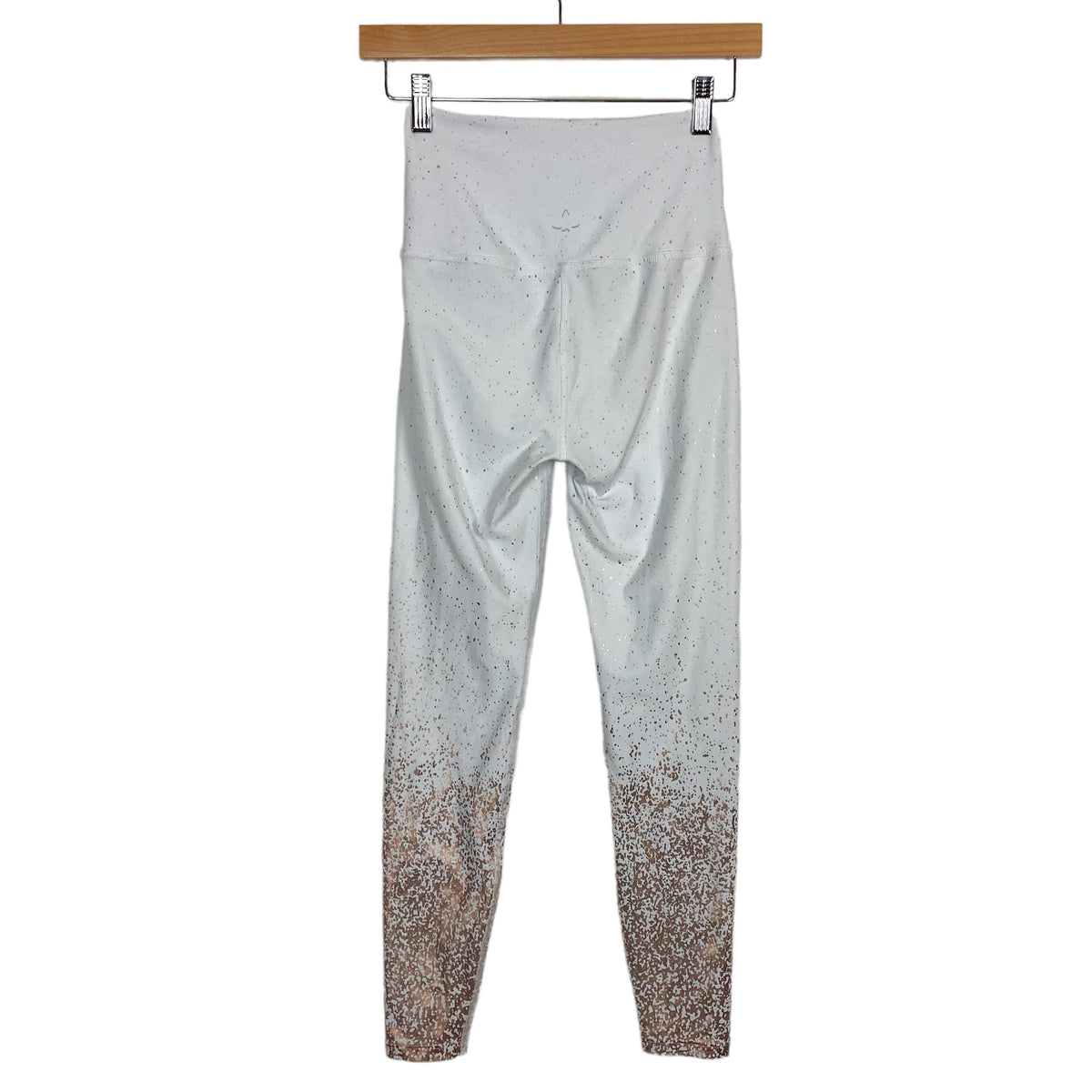 Beyond Yoga White with Rose Gold Speckle High Waisted Leggings