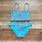 Solid & Striped Blue Floral Smocked Indigo Bikini Top NWT- Size S (we have matching bottoms)