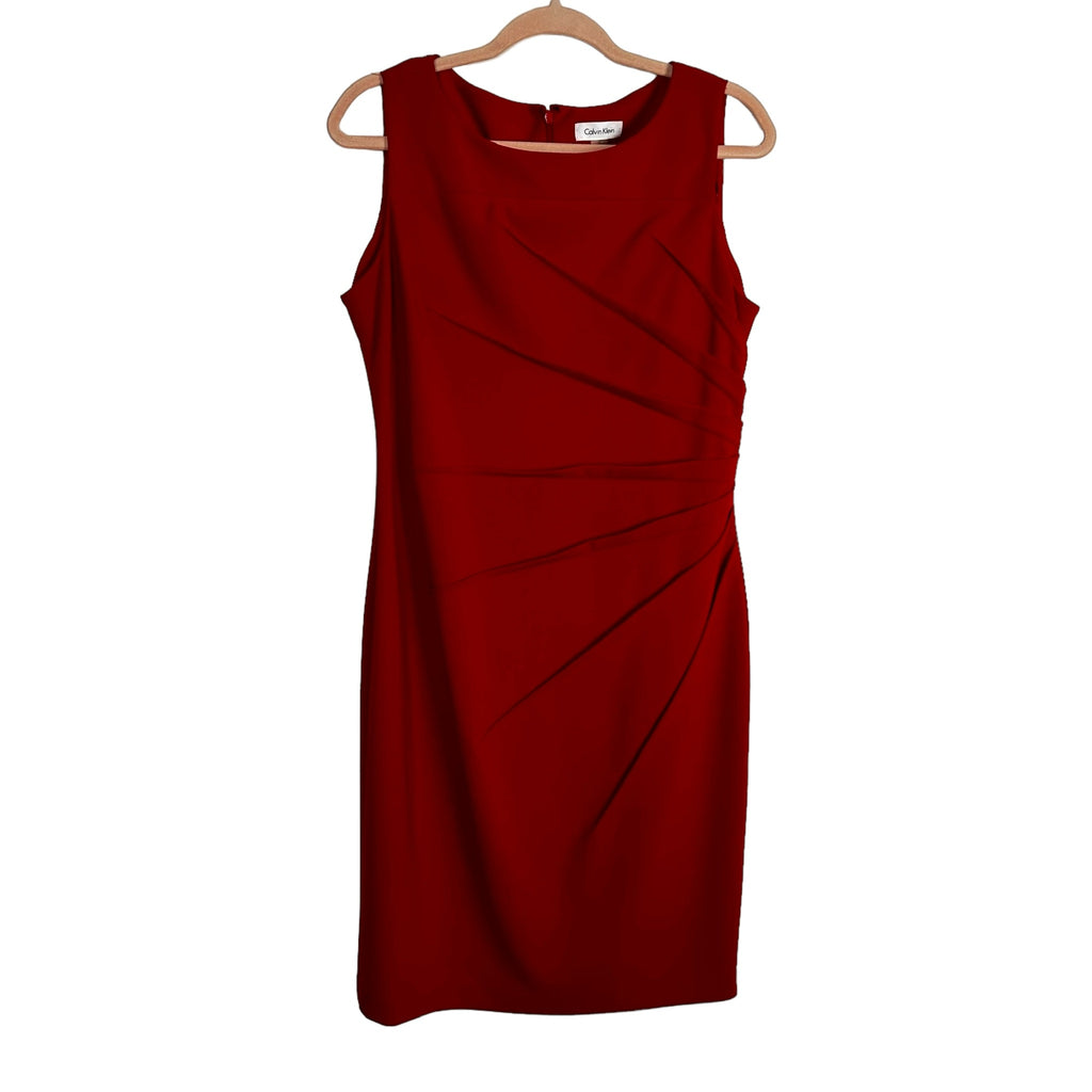 Calvin Klein Red Side Ruched Dress- Size 12 The Saved Collection Calvin Klein Red Side Ruched Dress- Size 12 The Saved Collection