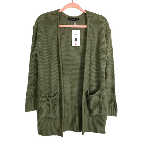 Zesica Green Thermal Knit Cardigan NWT- Size S