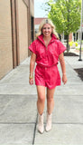 Emily Mccarthy Rose Red Faux Leather Poppy Pullover Top NWT - Size S