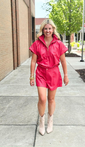 Emily Mccarthy Rose Red Ruffle Short NWT - Size M