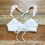 Xhilaration White Ruffle Strap Back Tie Padded Bikini Top- Size M