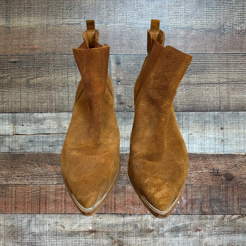 Marc Fisher Camel Suede Leather Booties- Size 8.5 (see notes)