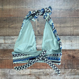 Beach Riot Blue Patterned Halter Swim Top - Size M (We Have Matching Bottoms)