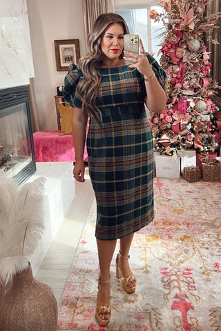 Ivy City Green Plaid Dress- Size XXL (sold out online)