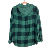 American Eagle Oversized Green Plaid Hoodie Fleece- Size M (sold out online)