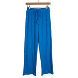 No Brand Blue Ribbed Drawstring Lounge Pants Set- Size S (sold as set)