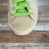 P448 Camo Iridescent Green Sparkle Lace Sneakers - Size 37 (See Notes)