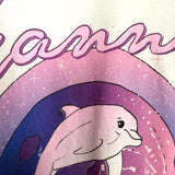 GANNI White Dolphin Graphic T-Shirt- Size L (see notes)