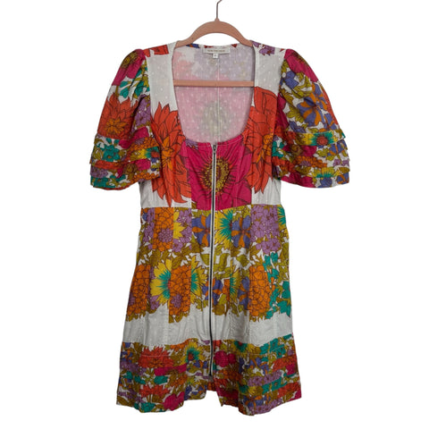 Love The Label Floral Print Front Zipper Dress - Size S