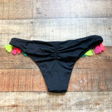 ASOS Swim Black Neon Fringe Bikini Bottoms NWOT- Size 4 (New with Liner)