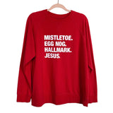 Espwa. Red Mistletoe Lightweight Sweatshirt- Size L
