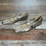 Dolce Vita Silver Mary Jane Distressed Leather Ballet Flats - Size 6 (Sold Out Online!)