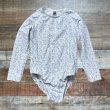 Minnow Blue and Pink Printed  One Piece- Size 3/4T