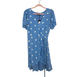 Paige Blue Polka Dot Arlyn Wrap Dress NWT- Size XL