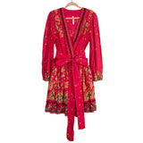By A+nthropologie Pink Floral Belted Dress with Beaded Trim- Size 1X (sold out online)