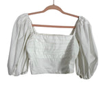 Abercrombie & Fitch White Puff Sleeve Crop Top - Size S (See Notes)