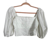 Abercrombie & Fitch White Puff Sleeve Crop Top - Size S (See Notes)