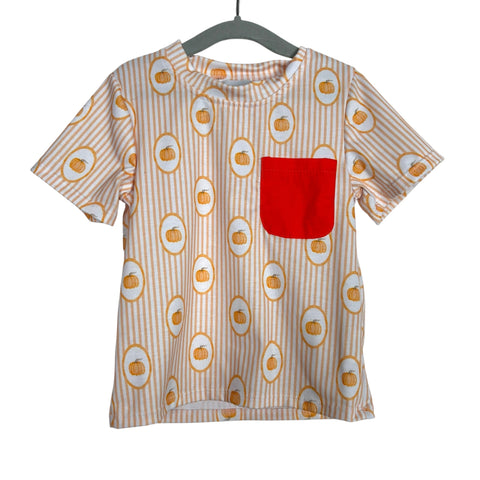 Bitty Babe Striped Pumpkin Top + Orange Shorts Set - Size 2T