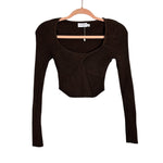 Thats So Fetch Brown Ribbed Top - Size XS/S