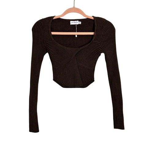 Thats So Fetch Brown Ribbed Top - Size XS/S