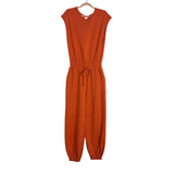 No Brand Coral Open Back Drawstring Waist Jumpsuit- Size S