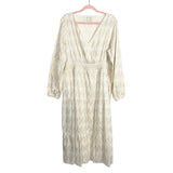 Sail to Sable Ivory/Gold Metallic with Smocked Waist Shimmer and Shine Midi Dress- Size XXL (sold out online)