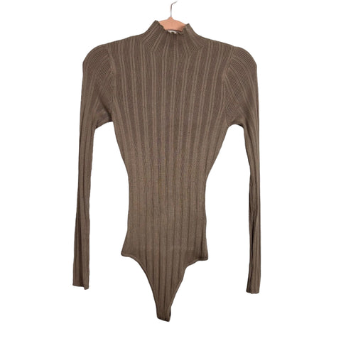 Abercrombie & Fitch Tan Mock Neck Bodysuit - Size S