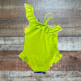No Brand Lime Green Luisa Ruffle Swimsuit- Size 110/4T