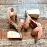 Dolce Vita Light Brown Snakeskin Double Strap Block Heels- Size 7 (sold out online)