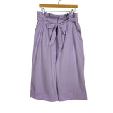 Alice + Olivia Lilac Paperbag Waist Belted Cropped Pants NWT - Size 12 (Inseam  18.5")