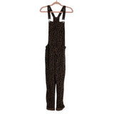 Z Supply Brown/Black Animal Print with Drawstring Waist Cuffed Overalls- Size S (sold out online)