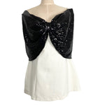 ELOQUII White Strapless Black Sequin Bow Dress NWT- Size 14 (sold out online)
