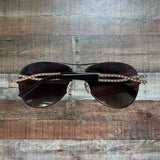 Bebe Jet Reflective Lens Aviator Sunglasses (includes case)
